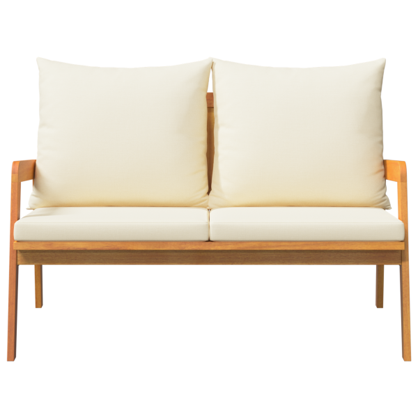 Banco de jardín  con cojines 115x65x71 cm de madera maciza de acacia M 5