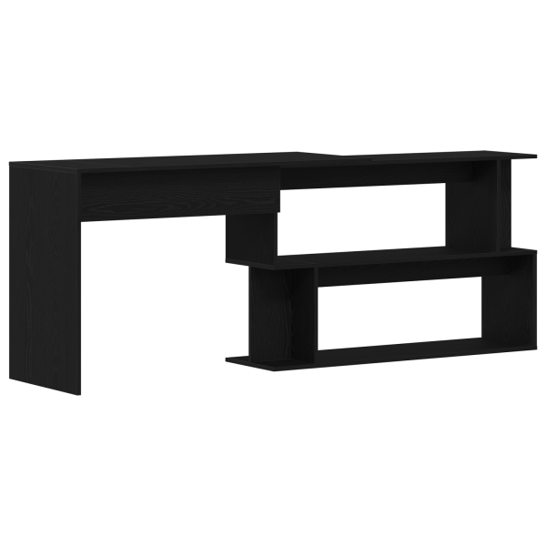 Escritorio  Negro Roble 200x50x76 cm Madera Elaborada M 5