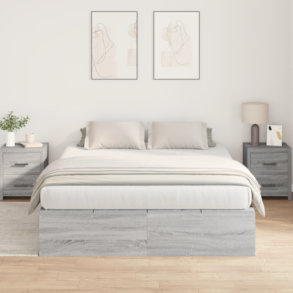 Cama de Armazenamento Cinza Sonoma 150x200 cm M 5