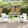 Silla de Jardín  Set de 2 Blanco. Antracita Polipropileno. Poliéster 3