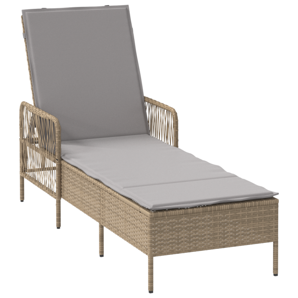 Conjunto de Tumbonas  Set de 3 Beige Ratán PE. metal Plegable M 5