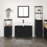 Juego de Muebles de Baño de 3 Piezas - Madera Ingenierizada en Negro Roble 4