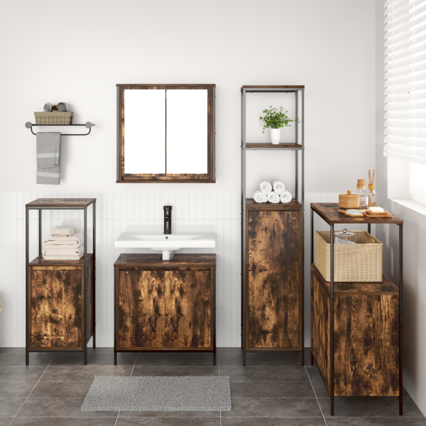 Set de Muebles de Baño de 5 Piezas de  en Roble Ahumado M 4