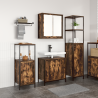 Set de muebles de baño de 3 piezas en roble ahumado y madera trabajada 1