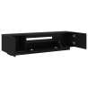 Gabinete de TV  com luzes LED em Preto Carvalho. 160x35x40 cm em Madeira Engenheirada 4