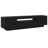 Mueble para TV  con luces LED Negro Roble 160x35x40 cm Madera de calidad 5