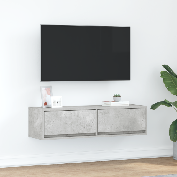 Mueble de TV  Gris Concreto Madera Compuesa 100 x 31 x 25.5 cm D