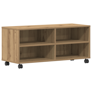 Mueble de TV  de roble artesanal 90x35x35 cm en madera elaborada H