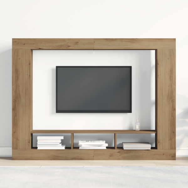 Cabinet de TV Wall-Mounted de  en Roble Artesanal 152x22x113 cm M 4