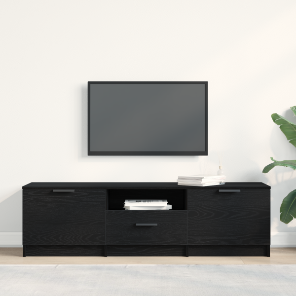 Gabinete para TV  - Roble Negro - 140x35x40 cm - Hecho de Madera Ingieniería M 4