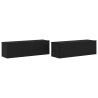 Armarios para TV 2 unidades Negro Roble 100x30x30 cm Madera 2