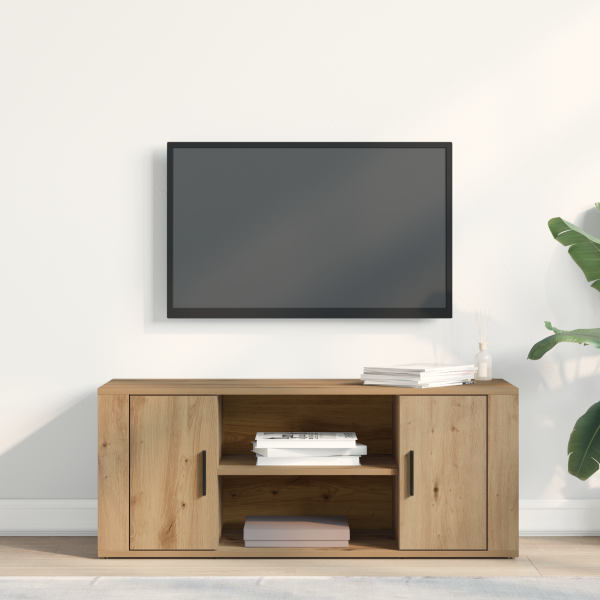 Mueble de TV  de roble artesanal 100x35x40 cm de madera engineered M 4