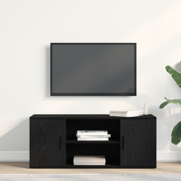Cabinet de TV  Negro Roble 100x35x40 cm Madera Fabricada M 4