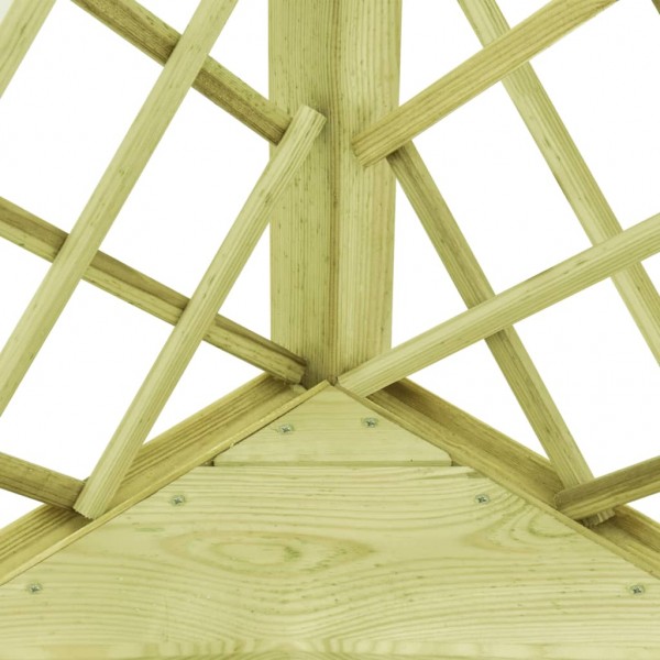 Pérgola esquina y asiento madera pino impregnada 130x130x197 cm M 4