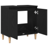 Mueble de lavabo Negro Roble 58x33x60 cm Madera elaborada 5