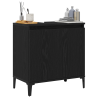 Mueble de lavabo Negro Roble 58x33x60 cm Madera elaborada 3