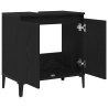Mueble de lavabo Negro Roble 58x33x60 cm Madera elaborada 5
