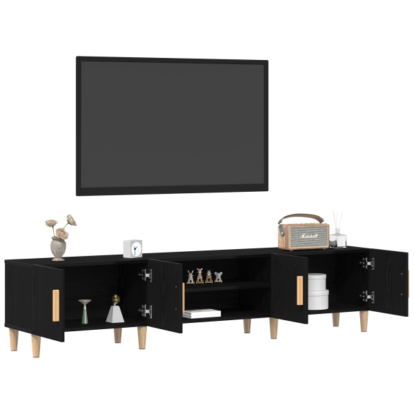 Mueble para TV Negro Roble 180x31.5x40 cm Madera Elaborada M 3