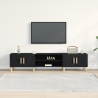 Mueble para TV Negro Roble 180x31.5x40 cm Madera Elaborada 4