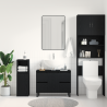 mueble de baño  lavabo negro roble 80x33x60 cm madera elaborada 4