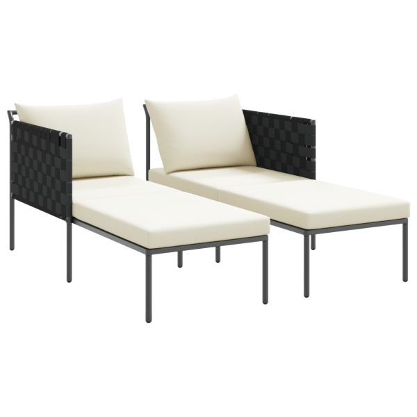 Tumbona  con cojines para 2 personas color antracita 115x153x69.5 cm de acero M 4