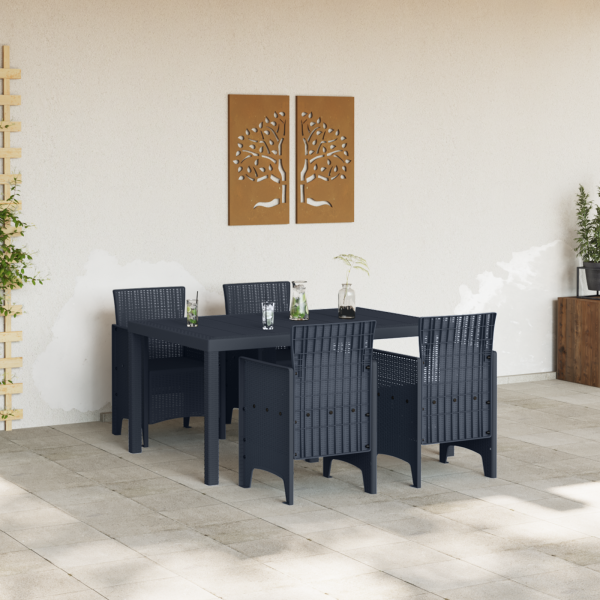 Conjunto de Jantar de Jardim 5 pcs Antracite 150 x 100 x 73 cm M 3