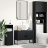 Armario de Lavabo de Baño  Roble Negro 80x33x60 cm Madera Contrachapada 1