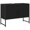 Gabinete para Pia de Banheiro Carvalho Preto 80x33x60 cm Madeira Aglomerada 2