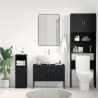 Armario de Lavabo de Baño  Roble Negro 80x33x60 cm Madera Contrachapada 4