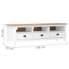 Mueble de TV Hill madera maciza de pino blanco 158x40x47 cm 4
