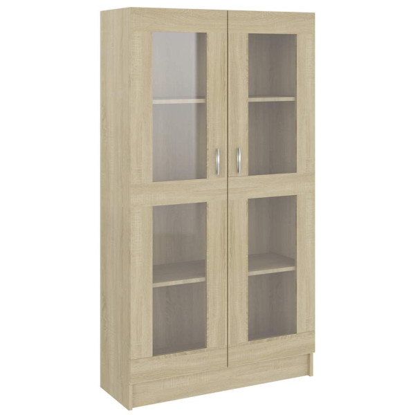 Vitrina de madera contrachapada color roble 82.5x30.5x150 cm M 2