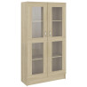 Vitrina de madera contrachapada color roble 82.5x30.5x150 cm 2