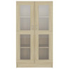 Vitrina de madera contrachapada color roble 82.5x30.5x150 cm 5