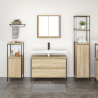 Conjunto de Muebles de Baño de 3 Piezas de  en Madera Engineered de Roble Sonoma 4