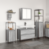 Conjunto de Muebles de Baño de 3 Piezas  Gris Sonoma de Madera Elaborada 1