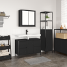 Juego de Muebles para el Baño de 2 Piezas en Madera de Roble Negro 4