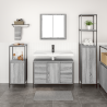 Juego de Muebles de Baño de 3 Piezas  Gris Sonoma en Madera de Ingeniería 4