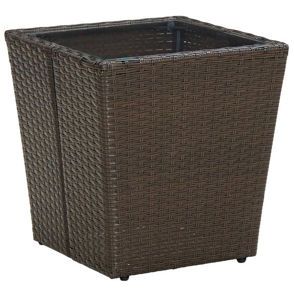 Conjunto de Bistro de Jardim de 3 Peças com Almofadas Castanho em Rattan Sintético M 5