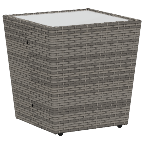 Conjunto de Bistro de Jardim 3 Peças com Almofadas Cinza Vime Poly M 5