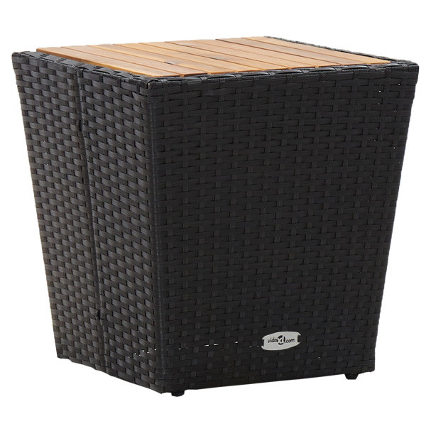 Conjunto de Bistro de Jardim VidaXL com 3 Peças e Almofadas Preto em Rattan M 5