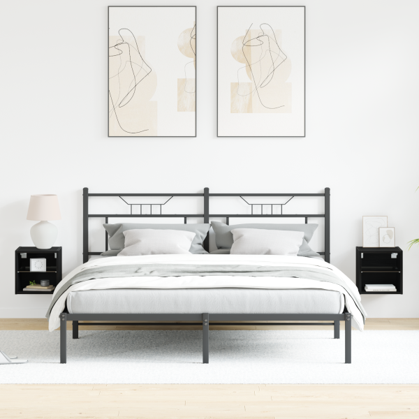 Mueble de TV LED 2 piezas Roble Negro 30x28.5x30 cm Madera Ingenierizada M 5