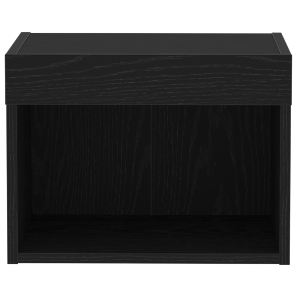 Armário de Parede  com Luzes LED Carvalho Preto 40x30x30 cm M 5