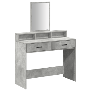 Mesa de Tocador  con Cajones en Gris Concreto 100x41x140 cm H