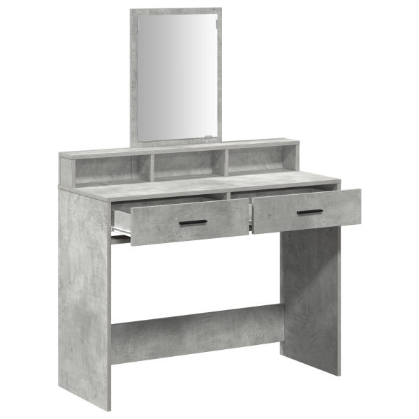 Mesa de maquilhagem  com gavetas Cinzento Concreto 100x41x140 cm M 5