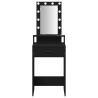 Mesa de Maquiagem  com Luzes LED Preto e Carvalho 50x41x140 cm 5