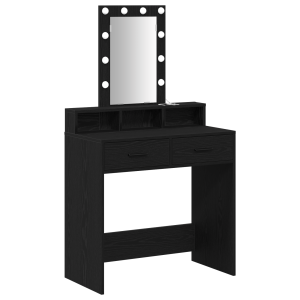 Mesa de tocador  con luces LED en roble negro 79x41x140 cm H