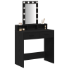 Mesa de tocador  con luces LED en roble negro 79x41x140 cm 3