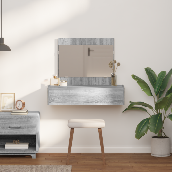 Mesa de tocador colgante  Gris Sonoma 83x40x70 cm M 4