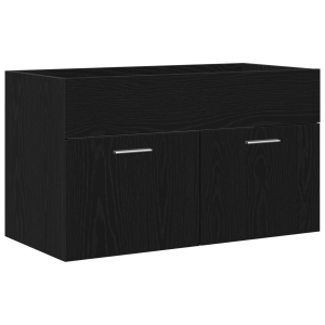 Gabinete de Lavabo  em Carvalho Preto 80x38.5x46 cm em Madeira de Engenharia H
