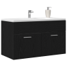 Gabinete de lavabo para baño  negro roble 80x38.5x46 cm de madera 3